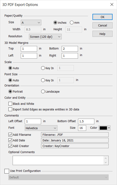 KeyCreator Viewer File Export PDF options