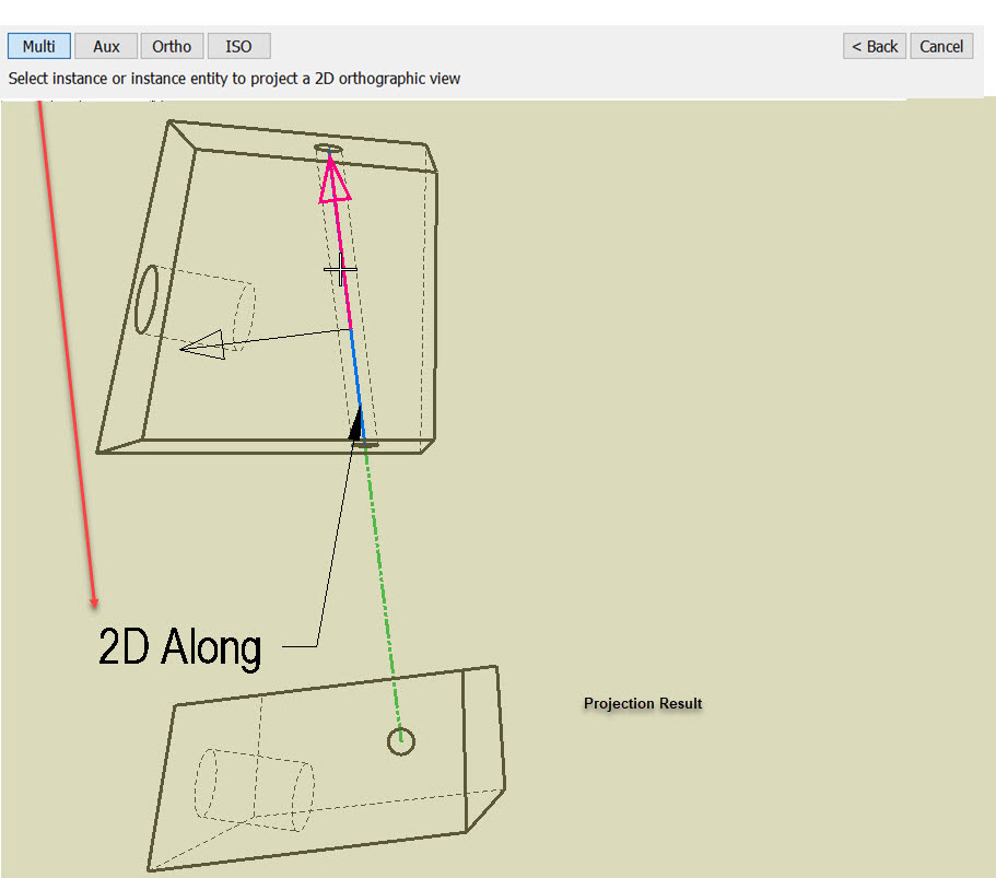KeyCreator Drafting Layout Projected Instance Example 3