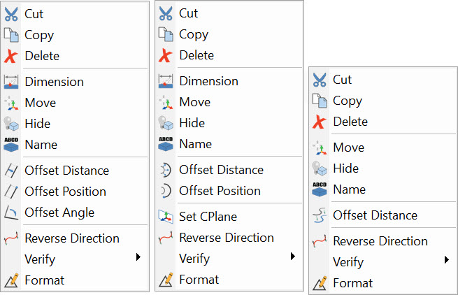 KeyCreator Drafting General Context Menu