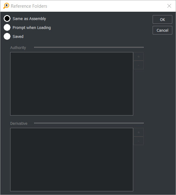 KCompare Revision Interface Assembly Folder options