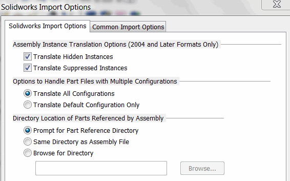 KeyCreator Import Solidworks