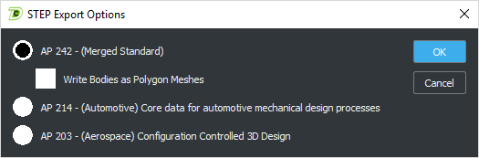KubotekKosmos Convert Save STP Version Options