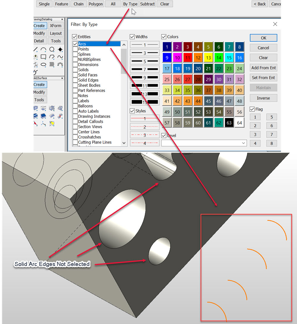 KeyCreator Drafting Select by Type