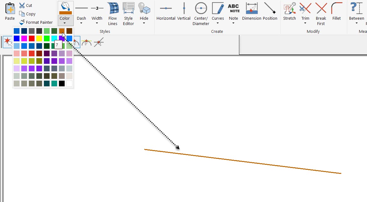 KeyCreator Drafting Set Color example