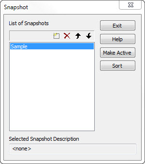 KeyCreator Prime Snap Shot Manage dialog