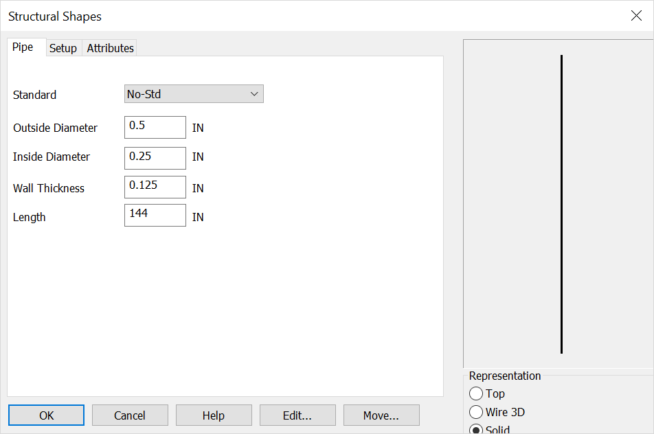 KeyCreator Tools Structural Shapes Pipe Options