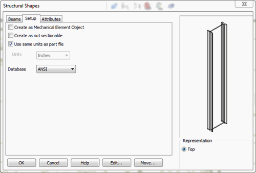 KeyCreator Tools Structural Shapes Dialog Options