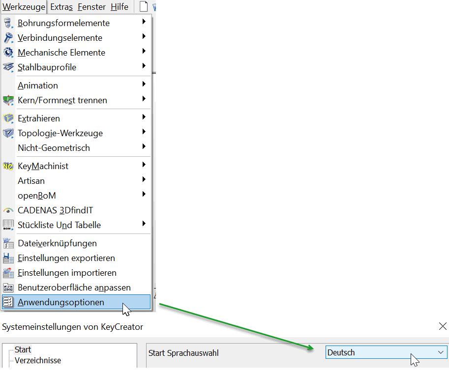 KeyCreator Pro Switching Language Example