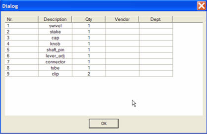 KeyCreator Tools BOM Preview