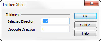 KeyCreator Modify Solid Face Thickness options