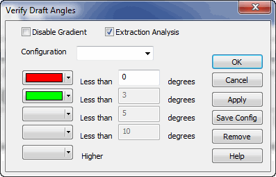 KeyCreator Verify Draft Angle dialog