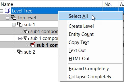 KeyCreator Pro View Level Select all Levels example