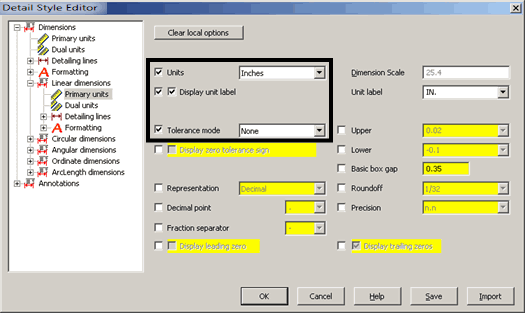 KeyCreator Drafting Style Editor Change Local options