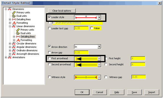 KeyCreator Drafting Style Editor Change Local options 2