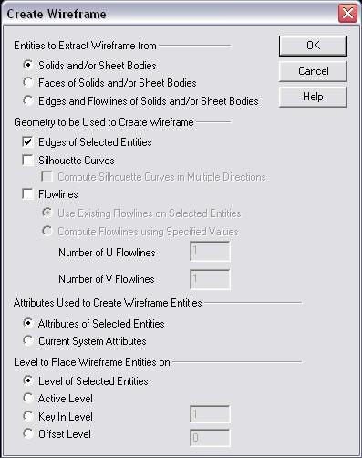 KeyCreator Tools Extract Wire from Solid options