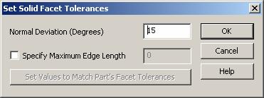 KeyCreator Viewer Tools Solid Facet Refinement options