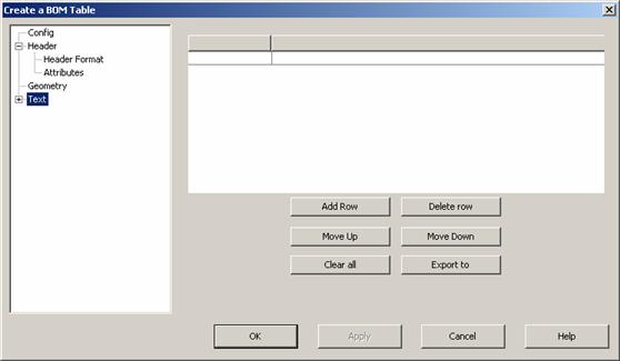 KeyCreator Tools BOM Template Text