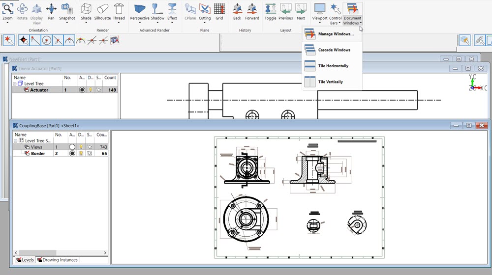 KeyCreator Drafting General Interface MDI