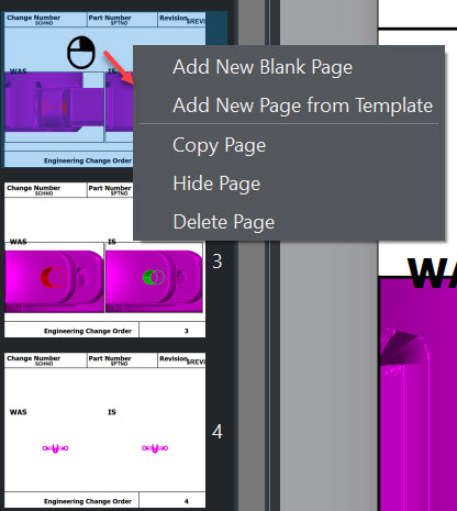 KCompare Revision Report Page Context Menu